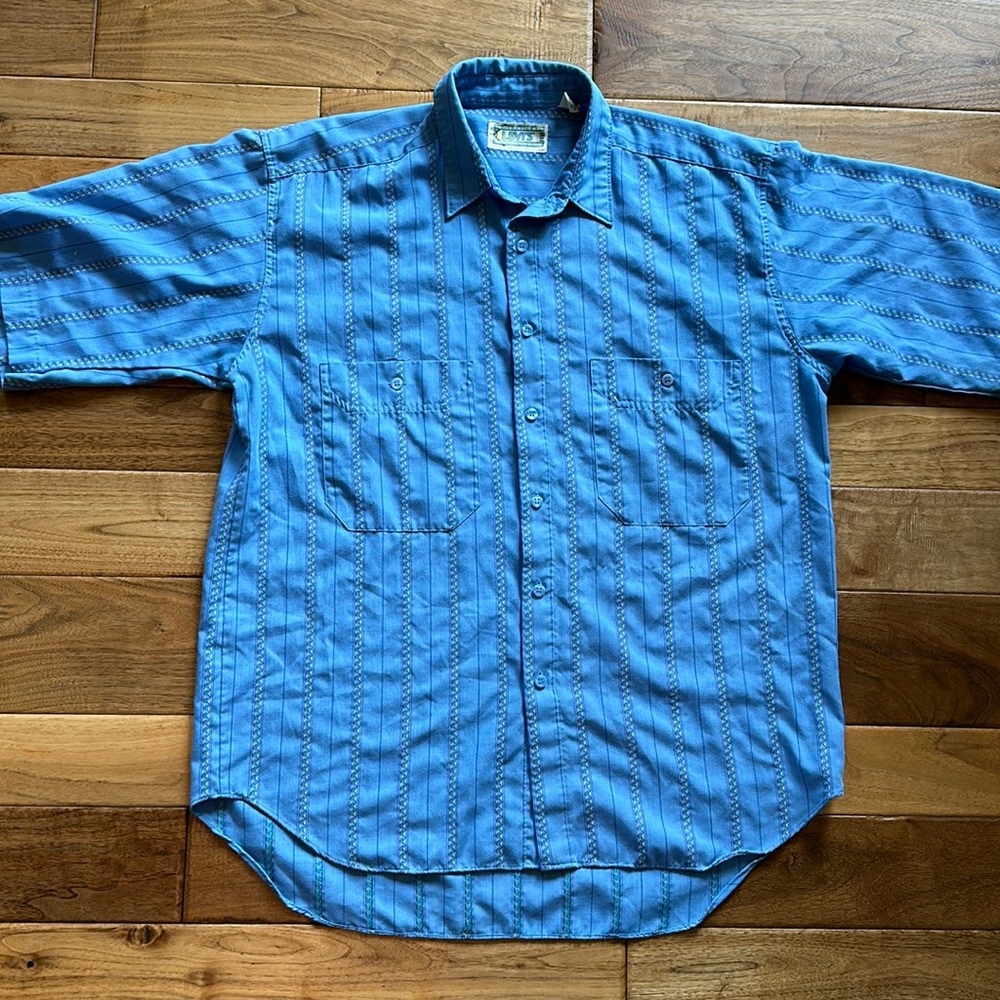 Vtg Levi’s Abstract Design Button Up Short Sleeve… - image 1